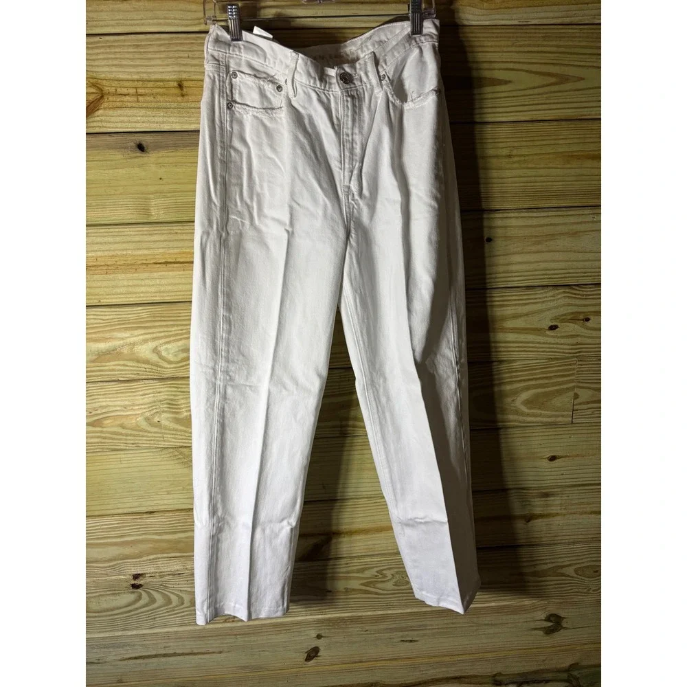American‎ Eagle Outfitters Women White High Waisted Mom Jeans Size 7 - Picture 2 of 8